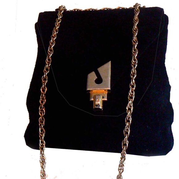 Suede Black Shoulder Bag - Picture 1 of 1